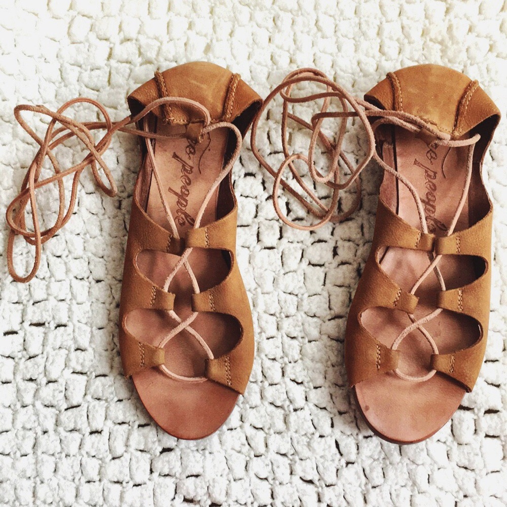 Free People Marrakech leather lace up sandals
